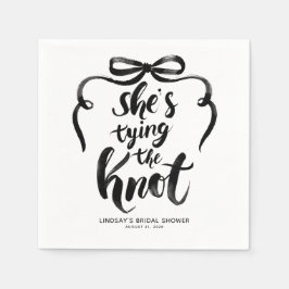 Servilleta De Papel Despedida de soltera con lazo negro: se está casan