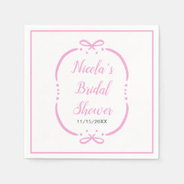 Servilleta De Papel Despedida de soltera con lazo rosa