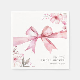 Servilleta De Papel Despedida de soltera con lazo rosa atando el nudo