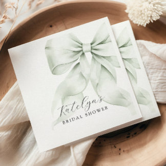 Servilleta De Papel Despedida de soltera con lazo verde