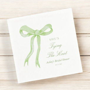 Servilleta De Papel Despedida de soltera con lazo verde: está atando e