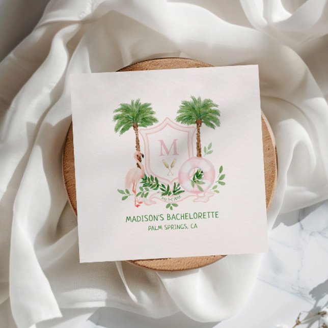 Servilleta De Papel Despedida de soltera con monograma de flamenco de  (Subido por el creador)