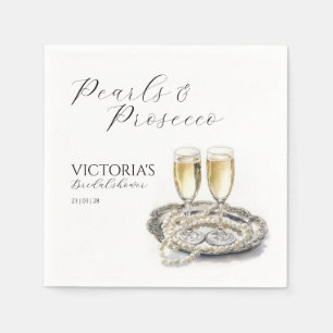 Servilleta De Papel Despedida de Soltera con Perlas y Prosecco