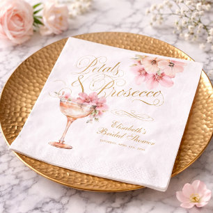 Servilleta De Papel Despedida de Soltera con Pétalos de Oro Rosa y Pro