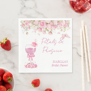 Servilleta De Papel Despedida de Soltera con Pétalos Florales Rosados 