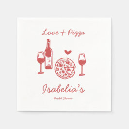 Servilleta De Papel Despedida de soltera con pizza rústica y vino