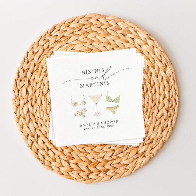 Servilleta De Papel Despedida de Soltera con Tema de Bikinis y Martini (Subido por el creador)