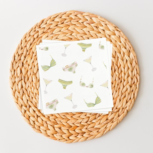 Servilleta De Papel Despedida de soltera con tema de bikinis y martini (Subido por el creador)