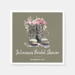 Servilleta De Papel Despedida de soltera con tema de botas militares