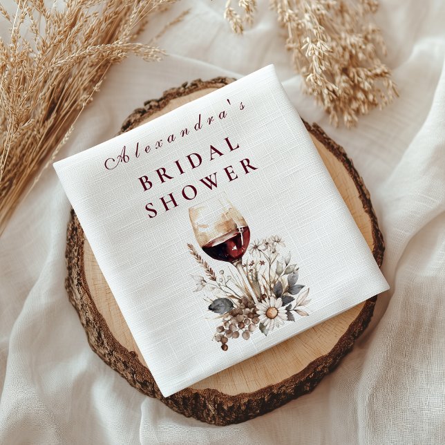 Servilleta De Papel Despedida de soltera con vino tinto romántico Rosa (Subido por el creador)