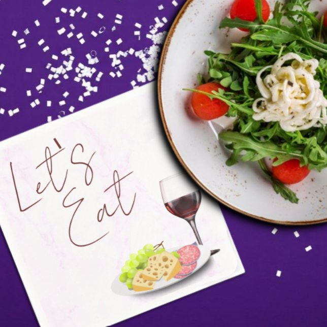 Servilleta De Papel Despedida de soltera con vino y charcutería (Subido por el creador)