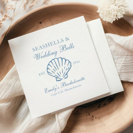Servilleta De Papel Despedida de Soltera Conchas Marinas y Campanas de