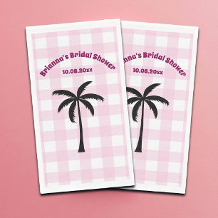 Servilleta De Papel Despedida de Soltera Cuadrada Blanca Rosa Palma