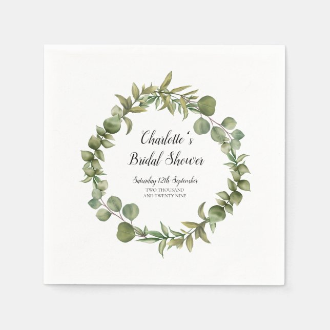 Servilleta De Papel Despedida de soltera de eucalipto verde bosque (Anverso)