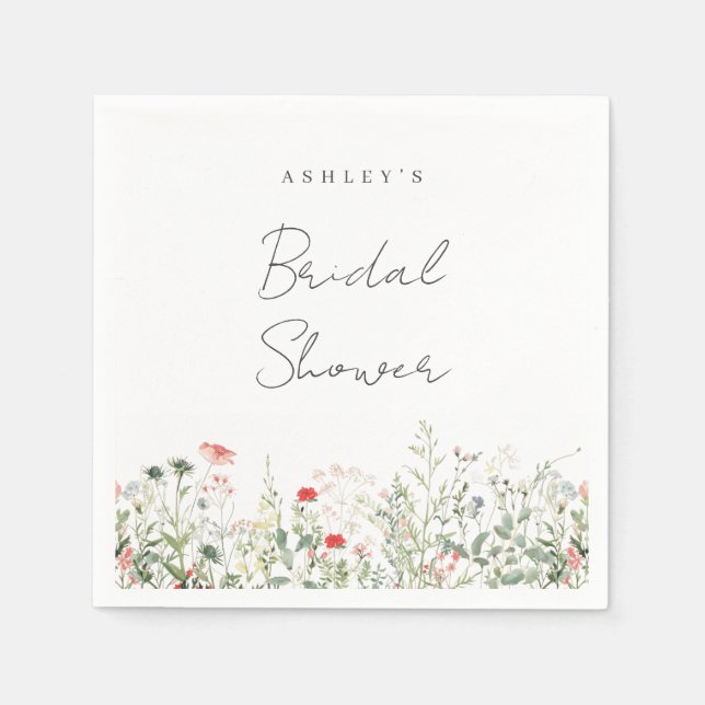 Servilleta De Papel Despedida de Soltera de Flor Silvestre (Anverso)