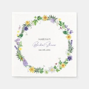 Servilleta De Papel Despedida de Soltera de Flores Silvestres Rústicas