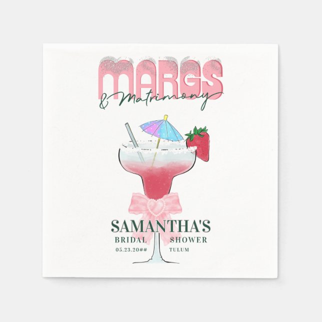 Servilleta De Papel Despedida de Soltera de Margs Matrimony Tequila (Anverso)