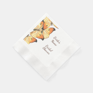 Servilleta De Papel Despedida de soltera de mariposa monarca naranja