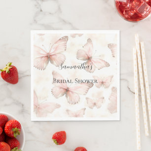 Servilleta De Papel Despedida de Soltera de Mariposas Rosadas Lindas