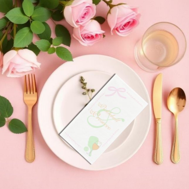 Servilleta De Papel Despedida de soltera de pickleball y prosecco (Subido por el creador)