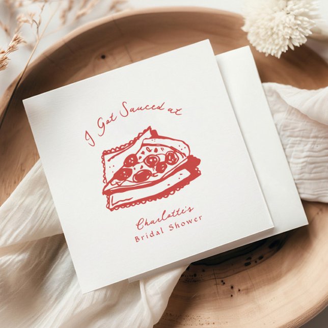 Servilleta De Papel Despedida de Soltera de Pizza Funky I Got Sauced (Subido por el creador)