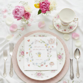 Servilleta De Papel Despedida de Soltera de Té Caprichoso Dibujado a M