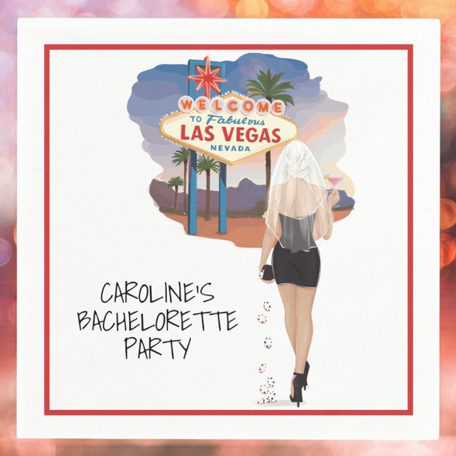 Servilleta De Papel Despedida de soltera en Las Vegas Rubia Novia  (Subido por el creador)