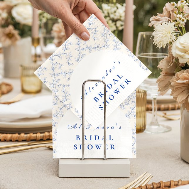 Servilleta De Papel Despedida de Soltera Floral Azul Grandmillennial (Subido por el creador)