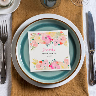 Servilleta De Papel Despedida de soltera floral boho chic rosa primave