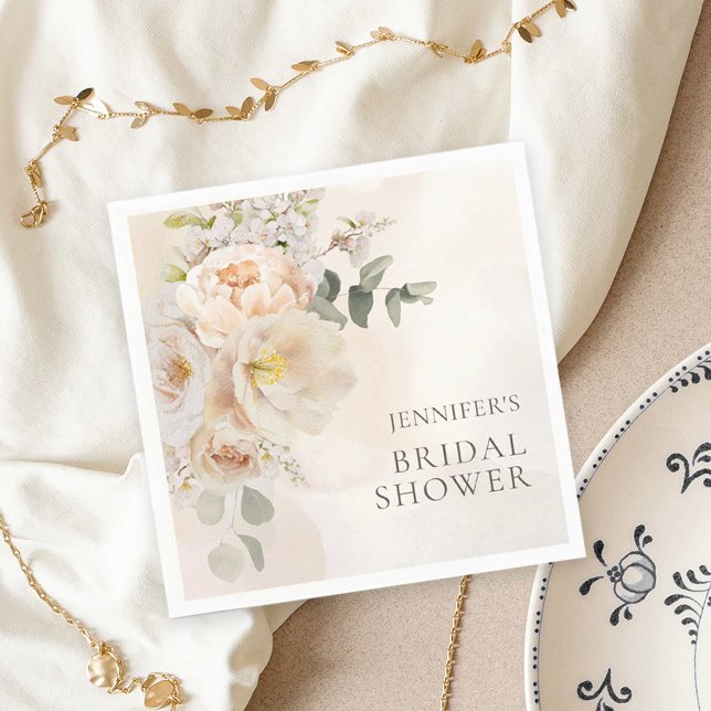 Servilleta De Papel Despedida de soltera floral de jardín con eucalipt (Subido por el creador)