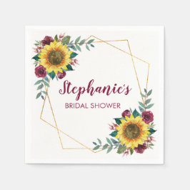 Servilleta De Papel Despedida de Soltera Floral Moderno Girasoles