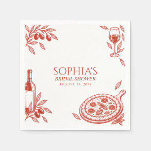 Servilleta De Papel Despedida de soltera italiana de pizza Prosecco Te