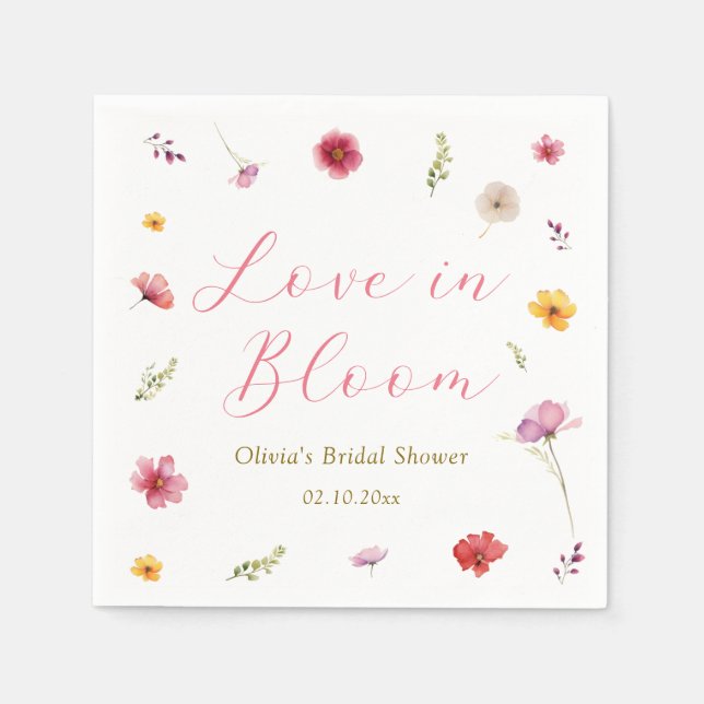 Servilleta De Papel Despedida de Soltera Love in Bloom (Anverso)