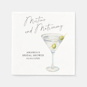 Servilleta De Papel Despedida de soltera Martinis y Matrimonio