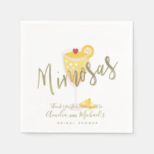 Servilleta De Papel Despedida de soltera Mimosa Agradecimiento Dorado