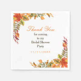 Servilleta De Papel Despedida de soltera Otoño hojas de otoño rústico