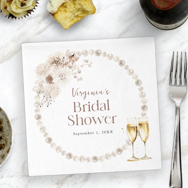 Servilleta De Papel Despedida de Soltera Perlas (Pearls Bridal Shower Napkins
)