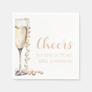 Servilleta De Papel Despedida de soltera Perlas y Prosecco Future Mrs
