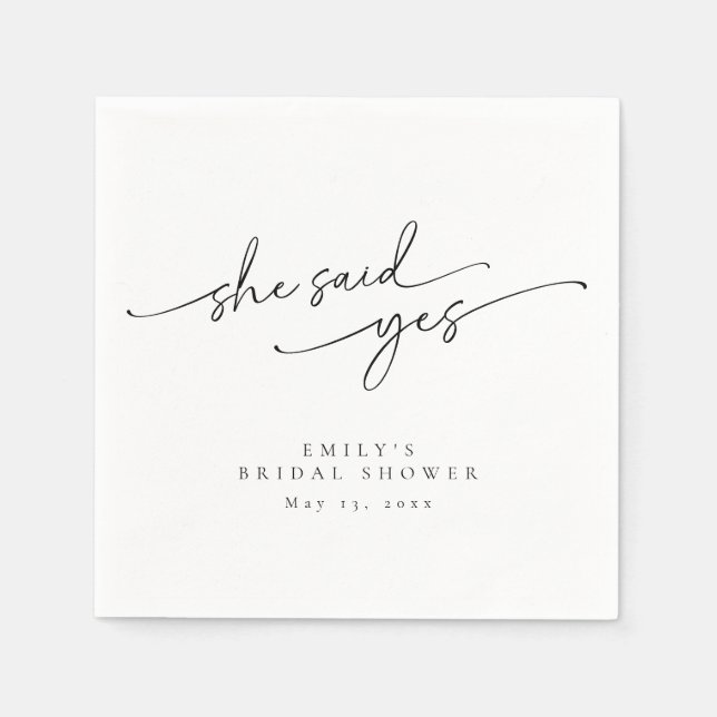 Servilleta De Papel Despedida de Soltera Personalizada Elegante y Mini (Anverso)