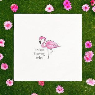 Servilleta De Papel Despedida de soltera Pink Flamingo Bride's Flockin