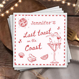 Servilleta De Papel Despedida de soltera Pink Last Toast on the Coast