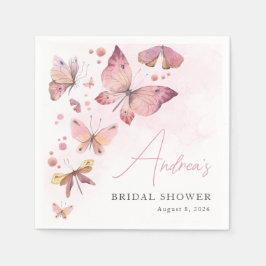 Servilleta De Papel Despedida de soltera rosa moderno Me da mariposas 