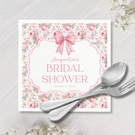 Servilleta De Papel Despedida de soltera Shabby Chic con lazo rosa