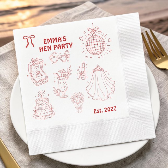 Servilleta De Papel Despedida de soltera trendy personalizada (Subido por el creador)