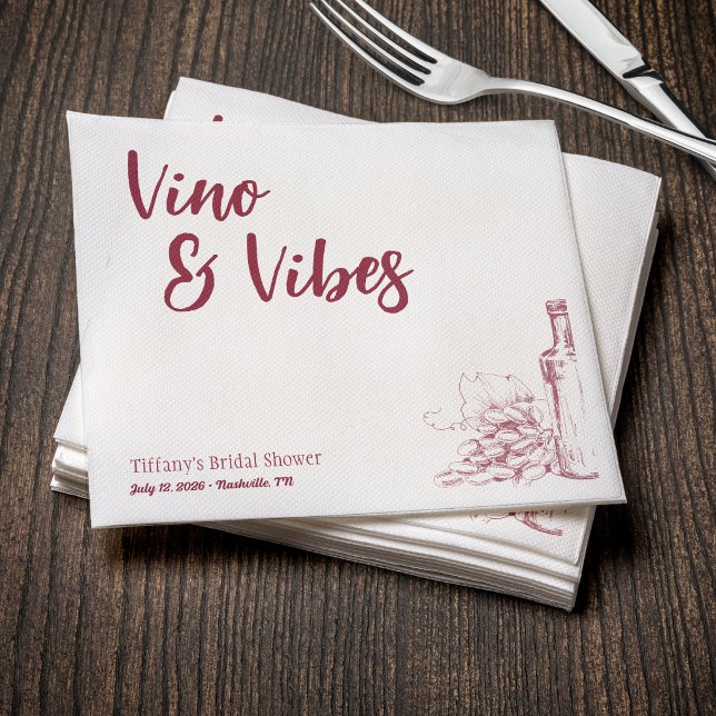 Servilleta De Papel Despedida de soltera Vino & Vibes (Subido por el creador)