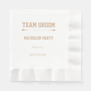 Servilleta De Papel Despedida de soltero del equipo beige