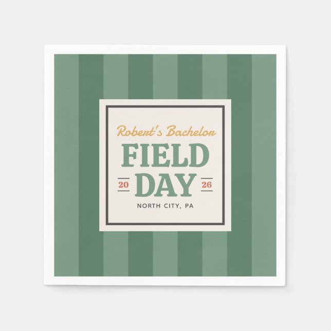 Servilleta De Papel Despedida de soltero en día de campo (Anverso)