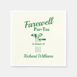 Servilleta De Papel Despedida Jubilación Club de Golf Tema Par Tee