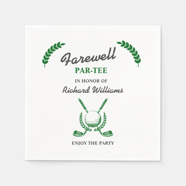 Servilleta De Papel Despedida Jubilación Club de Golf Wreath Fiesta te (Anverso)