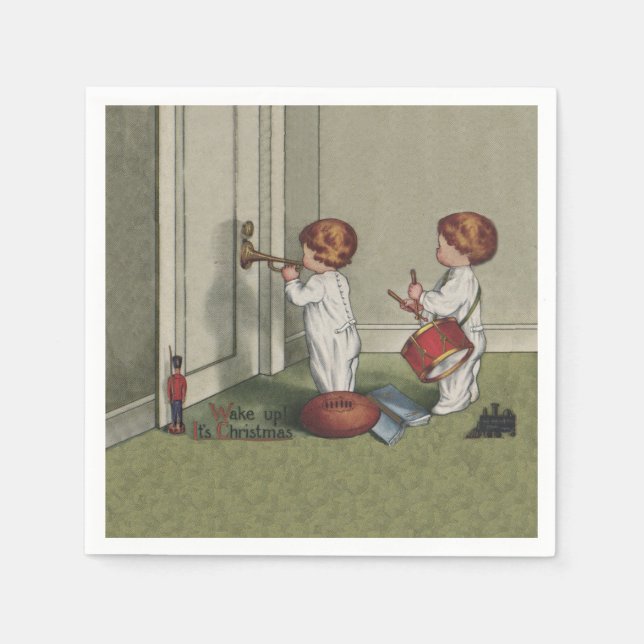Servilleta De Papel Despierta a sus Navidades ilustracion infantil lin (Anverso)